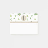 Waterverf Pine Trees Kraft Rustic Monogram Aangepa Post-it® Notes (Voorkant)