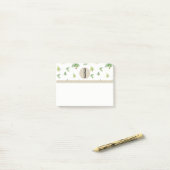 Waterverf Pine Trees Kraft Rustic Monogram Aangepa Post-it® Notes (Op bureau)