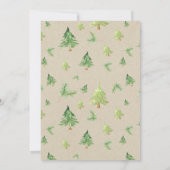 Waterverf Pine Trees Kraft Rustic Winter Wedding Kaart (Achterkant)
