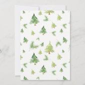 Waterverf Pine Trees Kraft & White Rustic Wedding Kaart (Achterkant)