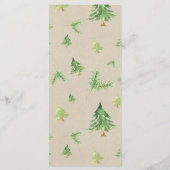 Waterverf Pine Trees Kraft Winter Wedding Menu (Achterkant)