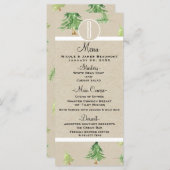 Waterverf Pine Trees Kraft Winter Wedding Menu (Voorkant / Achterkant)