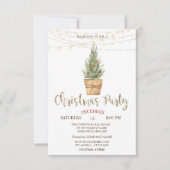 Waterverf Pine Trees, lichte kerstmis Kaart (Voorkant)