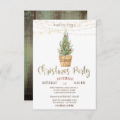 Waterverf Pine Trees, lichte kerstmis Kaart (Voorkant / Achterkant)