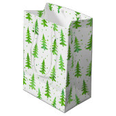 Waterverf Pine Trees Medium Cadeauzakje (Achterkant Gekanteld)
