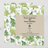 Waterverf Pine Trees Modern Rustic Kraft Wedding Kaart (Voorkant / Achterkant)