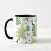 Waterverf Pine Trees Modern Rustic Monogram Kraft Mok (Links)