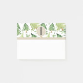 Waterverf Pine Trees Modern Rustic Monogram Kraft Post-it® Notes (Voorkant)