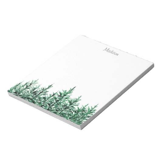 Waterverf Pine Trees Notitieblok (Linkerzijde)