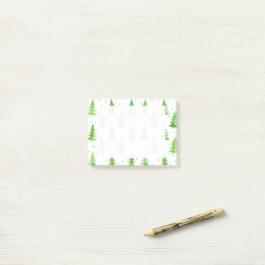 Waterverf Pine Trees Post-it® Notes (Op bureau)