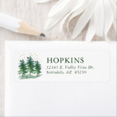 Waterverf Pine Trees Return Address Label (Insitu)