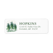 Waterverf Pine Trees Return Address Label (Voorkant)