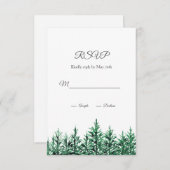 Waterverf Pine Trees RSVP Kaartje (Voorkant / Achterkant)