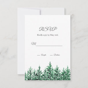 Waterverf Pine Trees RSVP Kaartje