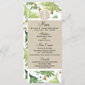 Waterverf Pine Trees Rustic Kraft Wedding Menu (Voorkant / Achterkant)
