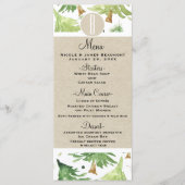 Waterverf Pine Trees Rustic Kraft Wedding Menu (Voorkant)