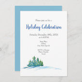 Waterverf Pine Trees Snowscape Kaart (Voorkant / Achterkant)