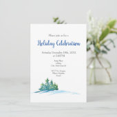 Waterverf Pine Trees Snowscape Kaart (Staand voorkant)