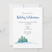 Waterverf Pine Trees Snowscape Kaart (Voorkant)