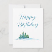 Waterverf Pine Trees Snowscape Kaart (Voorkant)