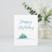 Waterverf Pine Trees Snowscape Kaart (Staand voorkant)