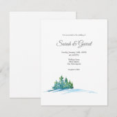 Waterverf Pine Trees Snowscape Kaart (Voorkant / Achterkant)