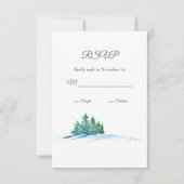 Waterverf Pine Trees Snowscape RSVP Kaartje (Voorkant)
