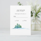 Waterverf Pine Trees Snowscape RSVP Kaartje (Staand voorkant)