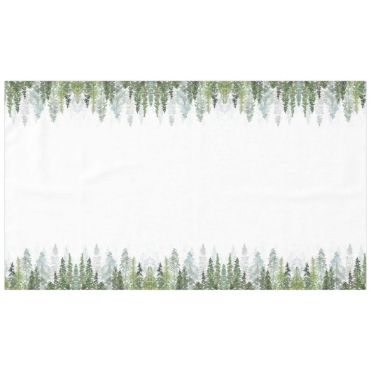 Waterverf Pine Trees Tafelkleed (Voorkant (Horizontaal))