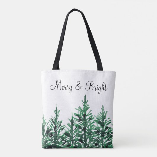 Waterverf Pine Trees Tote Bag (Achterkant)