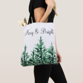 Waterverf Pine Trees Tote Bag (Dichtbij)
