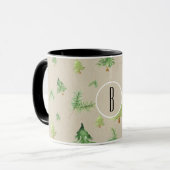 Waterverf Pine Trees Winter Minimale Rustic Mok (Voorkant links)