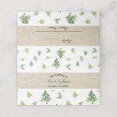 Waterverf Pine Trees Winter Trouwtafel Zitplaats Plaatskaartje (Buitenkant ongevouwen)