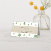 Waterverf Pine Trees Winter Trouwtafel Zitplaats Plaatskaartje (Achterkant)