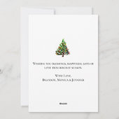 Waterverf Pine Vrolijke Kerstboom Feestdagenkaart (Achterkant)