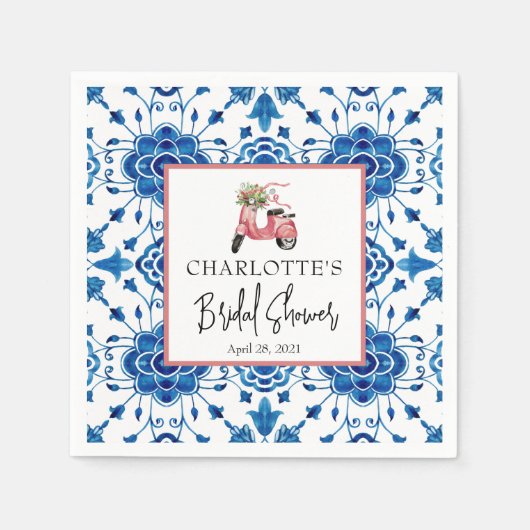 Waterverf Pine & Winter Greenery Vrijgezellenfeest Servet (Voorkant)