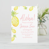 Waterverf Pineappel Birthday Partij Elke Leeftijd  Kaart (Staand voorkant)