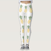 Waterverf Pineappel Exotische strand Tijd Leggings (Voorkant)