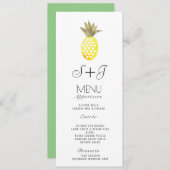 Waterverf Pineappel Tropische Oasis Folie - Menu (Voorkant / Achterkant)