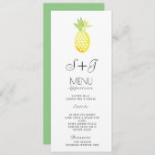 Waterverf Pineappel Tropische Oasis Fruit - Menu (Voorkant / Achterkant)