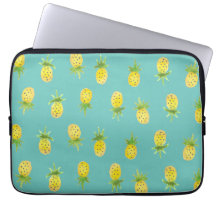 Waterverf Pineappelpatroon 13-inch laptophoes