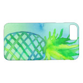 Waterverf Pineapple Chartreuse Blauw Case-Mate iPhone Case (Achterkant (Horizontaal))