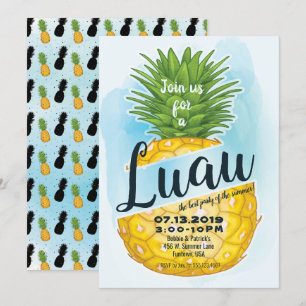 Waterverf Pineapple Luau Summer Party Kaart