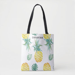 Waterverf Pineapple Print Canvas tas