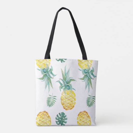 Waterverf Pineapple Print Canvas tas (Achterkant)