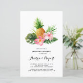 Waterverf Pineapple Tropical Wedding Shower (Staand voorkant)