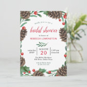 Waterverf pinecon | kerst-Vrijgezellenfeest Kaart (Staand voorkant)