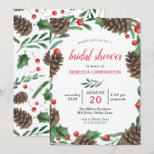 Waterverf pinecon | kerst-Vrijgezellenfeest Kaart (Voorkant / Achterkant)