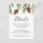 Waterverf Pinecone Wedding Details Informatiekaartje (Voorkant)