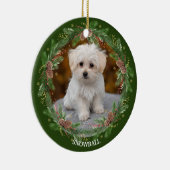 Waterverf Pinecone Wreath Pet Foto Keramisch Ornament (Rechts)